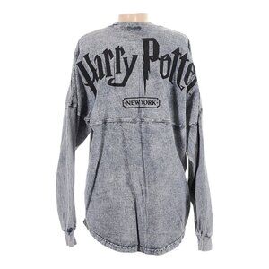 Harry Potter New York Shirt Spirit Jersey Adults Large Gray Denim Long Sleeve
